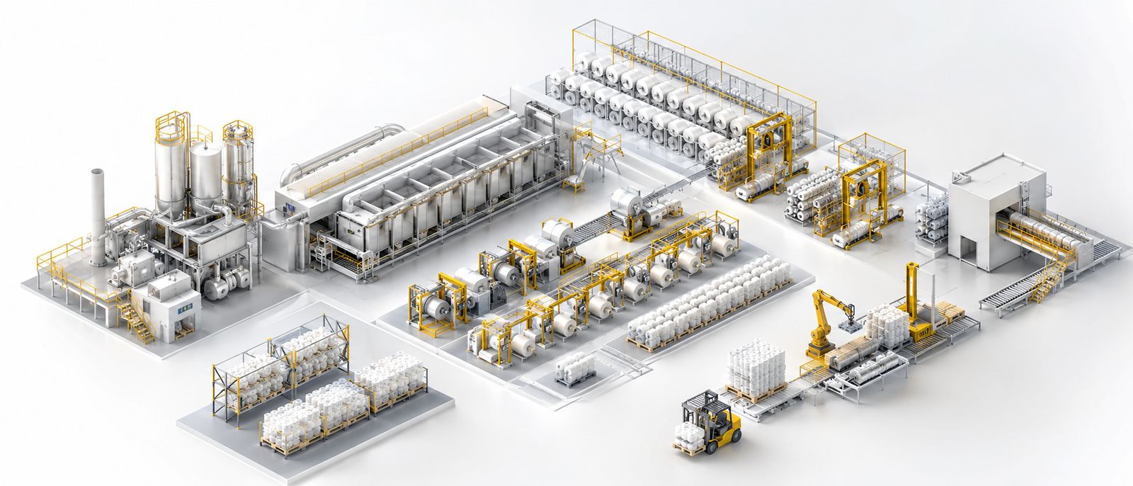 Chemical fiber automated bobbin handling concept